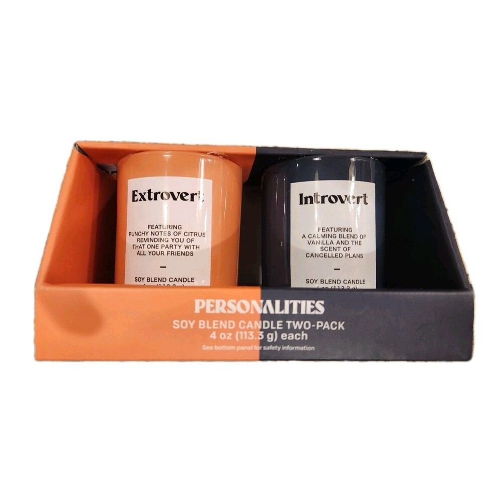 New Personalities Soy Blend Candle 2 Pack 4oz Each Vanilla, Citrus